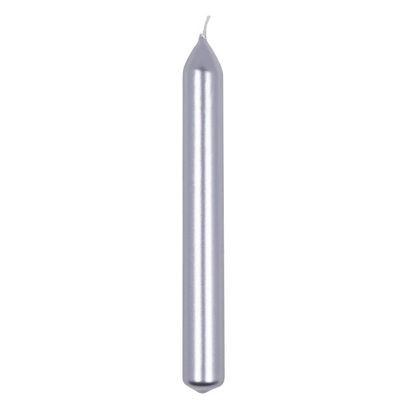 �wieca sto�owa prosta DONAU HOME, lakierowana, 20x170 mm, 10 szt., srebrna