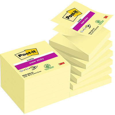 Bloczek samop. POST-IT Super sticky Z-Notes (R330-12SS-CY), 76x76mm, 90 kart., żółty