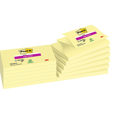 Bloczek samop. POST-IT Super sticky Z-Notes (R350-12SS-CY), 127x76mm, 90 kart., żółty