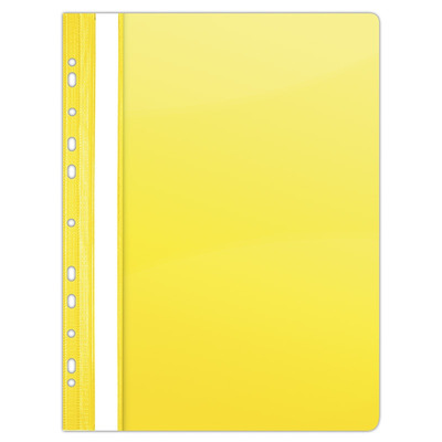 Skoroszyt DONAU, PVC, A4, twardy, 150/160mikr., wpinany, żółty