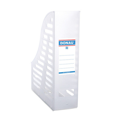 Pojemnik ażurowy na dokumenty DONAU, PP, A4, składany, transparentny biały
