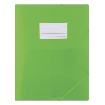 Teczka z gumką DONAU, PP, A4, 480mikr., 3-skrz., transparentna zielona