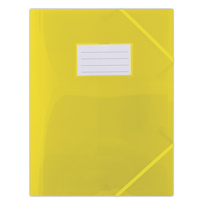 Teczka z gumką DONAU, PP, A4, 480mikr., 3-skrz., transparentna żółta
