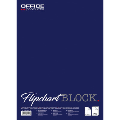 Blok do flipchartów OFFICE PRODUCTS, kratka, 58,5x81cm, 20 kart., biały