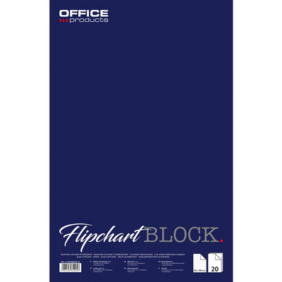 Blok do flipchartów OFFICE PRODUCTS, kratka, 65x100cm, 20 kart., biały