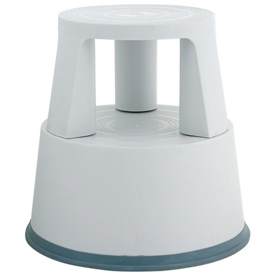 Taboret biurowy Q-CONNECT, mobilny, plastikowy, szary