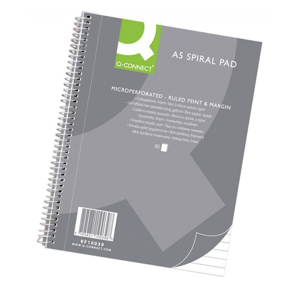 Ko�onotatnik Q-CONNECT, A5, w lini�, 80 kart., 70gsm, perforacja