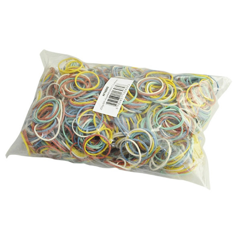 Gumki recepturki Q-CONNECT, 250g, �rednica 25mm, mix kolor&oacute;w