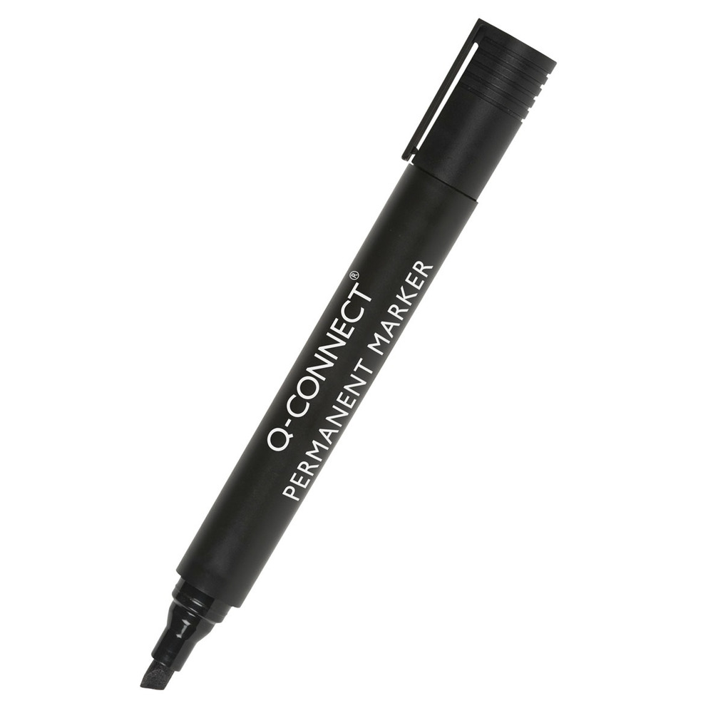 Marker permanentny Q-CONNECT, �ci�ty, 3-5mm (linia), czarny