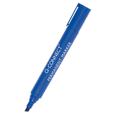 Marker permanentny Q-CONNECT, ścięty, 3-5mm (linia), niebieski