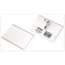 Identyfikator OFFICE PRODUCTS, z klipsem i agrafk�, otw&oacute;r z boku, mi�kki, transparentny