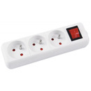 Przed�u�acz OFFICE PRODUCTS, &nbsp;3 gniazda, 3m, z uziemieniem i wy��cznikiem, bia�y