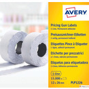 Etykiety cenowe do metkownic PLP1226 12x26 rolka do metkownicy jednorz�dowej Avery Zweckform, trwa�e, bia�e
