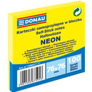 Bloczek samoprzylepny DONAU, 76x76mm, 1x100 kart., neon, �&oacute;�ty