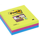 Karteczki samoprzylepne POST-IT® Super Sticky XL w linię (675-6SSUC), 101x101mm, 3x70 kart., paleta marrakesz