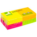 Bloczek samoprzylepny Q-CONNECT Rainbow, 76x76mm, 4x3x80 kart., neon, mix kolor&oacute;w