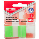 Zak�adki indeksuj�ce OFFICE PRODUCTS, PP, 25x43mm, 1x50 kart., blister, zielone