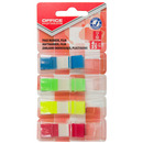 Zak�adki indeksuj�ce OFFICE PRODUCTS, PP, standard, 12x43mm, 4x35 kart., blister, mix kolor&oacute;w