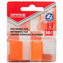 Zak�adki indeksuj�ce OFFICE PRODUCTS, PP, 25x43mm, 1x50 kart., blister, pomara�czowe