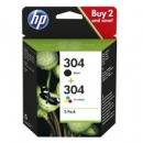 Zestaw tuszy HP 304 2-pack | czarny, trójkolorowy |