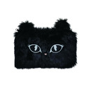 Piórnik-saszetka MEMORIS Fluffy Cat, wochata, na suwak, czarna