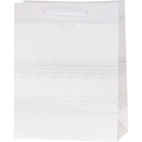 Torebka prezentowa 18x23x10cm Lux brokat BIA�A A5 ROZETTE