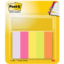 Znaczniki POST-IT® (670/5), papier, 15x50mm, 5x100 kart., mix kolorów neonowy