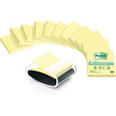 Bloczki ekologiczne POST-IT® Z-Notes (C2014Y12-1), 76x76mm, 12x100 kart., óte + podajnik GRATIS