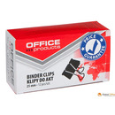 Klipy do dokument&oacute;w , 25mm, 12szt., czarne, typu OFFICE PRODUCTS 18092519-05