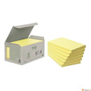 Ekologiczne karteczki samoprzylepne Post-it z certyfikatem PEFC Recycled, óte, 76x76mm, 16 bloczków po 100 karteczek, 654-1T 3M-4046719100651
