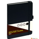 Notatnik z gumk A5 czarny linia 150-1423 GRAND