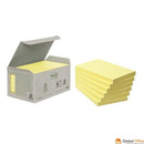Ekologiczne karteczki samoprzylepne Post-it_ z certyfikatem PEFC Recycled, �&oacute;�te, 76x76mm, 6 bloczk&oacute;w po 100 karteczek,