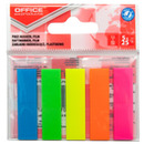 Zakadki indeksujce OFFICE PRODUCTS, standard, PP, 12x45mm, 5x25 kart., zawieszka, mix kolorów