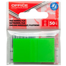 Zak�adki indeksuj�ce OFFICE PRODUCTS, PP, 25x43mm, 1x50 kart., zawieszka, zielone