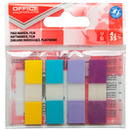 Zak�adki indeksuj�ce OFFICE PRODUCTS, PP, 12x43mm, 4x35 kart., zawieszka, mix kolor&oacute;w pastel