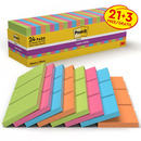Karteczki samoprzylepne POST-IT&reg; Super Sticky (654-SS-VP24COL), 76x76mm, 90 kart./bloczek, 21 + 3 bloczki GRATIS, mix kolor&oacute;w