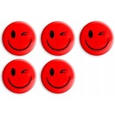 Magnesy do tablic czerwone u�miechy 35mm (5szt.) GM302-SC5 TETIS