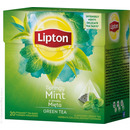 Herbata LIPTON, piramidki, 20 torebek, zielona z mit