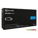 R�kawice nitrylowe bezpudrowe diagnostyczne MERCATOR, nitrylex black, (100 szt.), rozmiar S, czarne