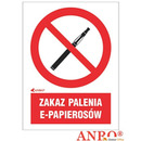 Naklejka ZAKAZ PALENIA E-PAPIEROS&Oacute;W 150X200 ZZ-12P6