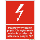 Naklejka Przeciwpo�arowy wy��cznik pr�du
