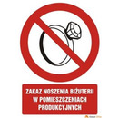 Tabliczka Zakaz noszenia bi�uterii ZZ-20Z/11881ZN (X)