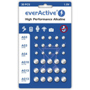 Bateria EVERACTIVE AG3/AG4/AG10/AG13 1, 5V guzikowa blister mix (30szt)