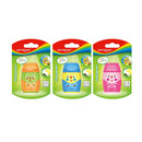 Temper&oacute;wka plastikowa KEYROAD Hello, z gumk�, podw&oacute;jna, z pojemnikiem, blister, mix kolor&oacute;w