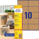 Br�zowe etykiety na produkty, A4, 25 ark./op., 105 x 57 mm, AVERY ZWECKFORM, L7108-25
