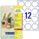 Zawieszki foliowe (10 arkuszy) �r.60mm okr�g�e Quick&Clean T3004-10 AVERY ZWECKFORM