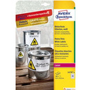 Etykiety Heavy Duty, A4, 8 ark./op., 45, 7 x 21, 2 mm, bia�e, poliestrowe, AVERY ZWECKFORM, L4778-8