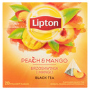 Herbata LIPTON, piramidki, 20 torebek, mango i brzoskwinia