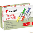 Pinezki beczuki Titanum kolorowe 50 szt. 80610 tablicowe