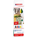 Pisak tekstylny e-4600/5 S EDDING, 1mm, 5 szt., pude�ko, mix kolor&oacute;w